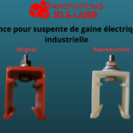 Suspente électrique sur mesure imprimée en 3D pour une installation facile et une fixation robuste. Conçue pour s'adapter aux besoins spécifiques des projets électriques.